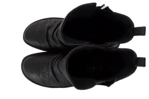 【インコルジェ8331 ブラック】くしゅくしゅサイドゴアショートブーツ